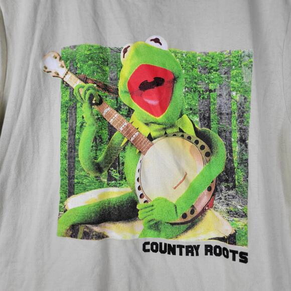 Disney The Muppets T-Shirt Large Green Kermit The Frog Country Roots Graphic Tee - Picture 12 of 12